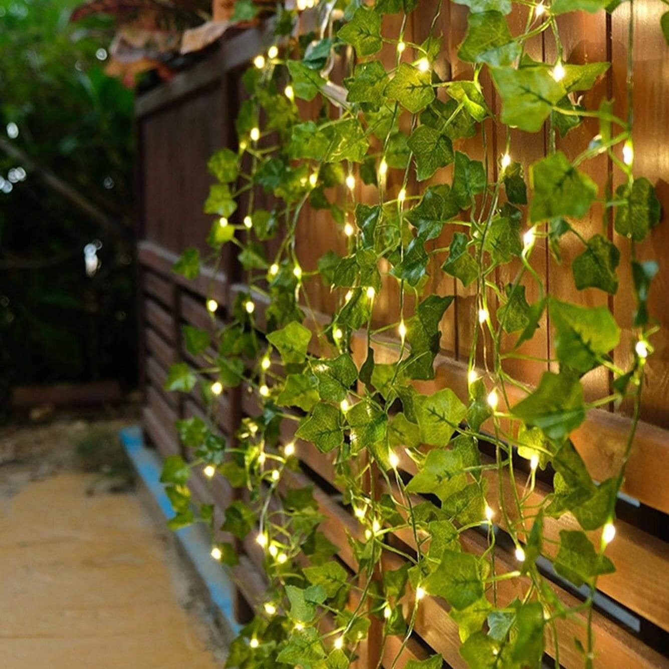 Artificial Ivy Vine Garland with LED Fairy Lights for Indoor and Outdoor Use