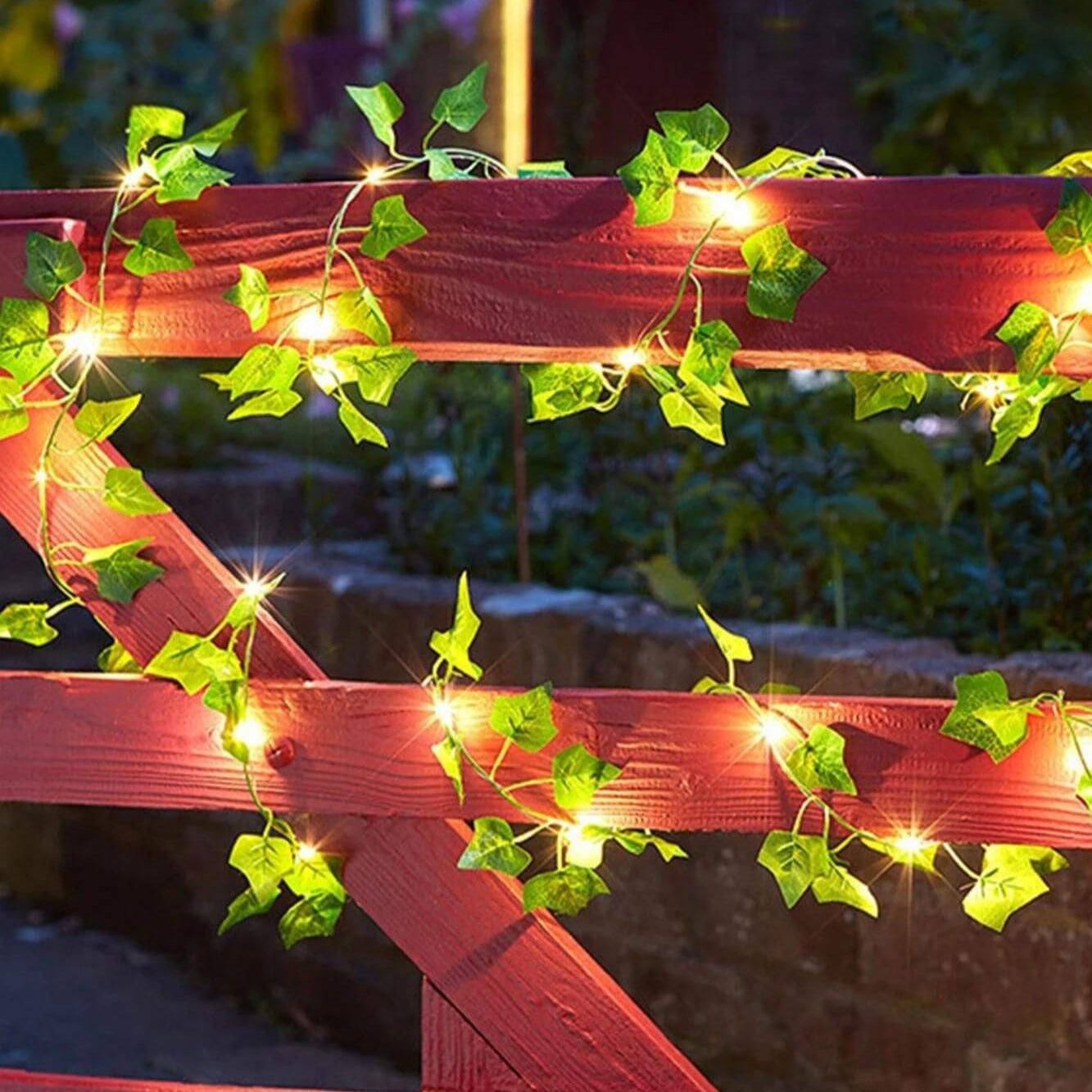 Artificial Ivy Vine Garland with LED Fairy Lights for Indoor and Outdoor Use