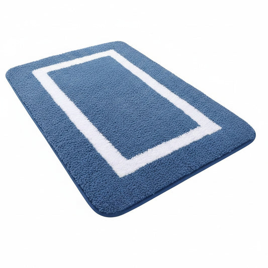 Bath Mat Non-Slip with Absorbent Border Design and Non-Slip Backing