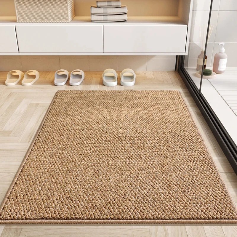 Bath Mat Non-Slip Woven Texture with Machine Washable Design