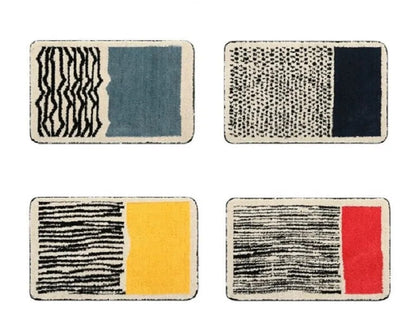 Bath Mat with Abstract Pattern and Anti-Slip Bottom