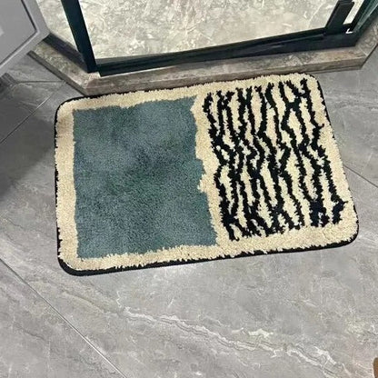 Bath Mat with Abstract Pattern and Anti-Slip Bottom