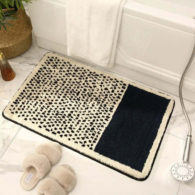 Bath Mat with Abstract Pattern and Anti-Slip Bottom