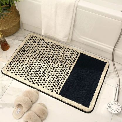 Bath Mat with Abstract Pattern and Anti-Slip Bottom