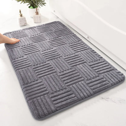 Bath Mat with Anti-Slip Bottom and Absorbent Textured Surface