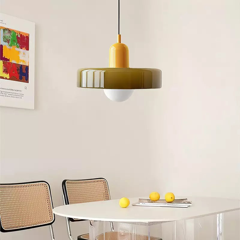 Bauhaus Pendant Lamp with Round Glass Shade
