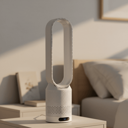 Bladeless Tower Fan with Air Purifier and 90° Oscillation