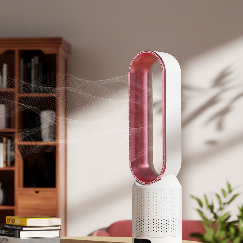 Bladeless Tower Fan with Air Purifier and 90° Oscillation