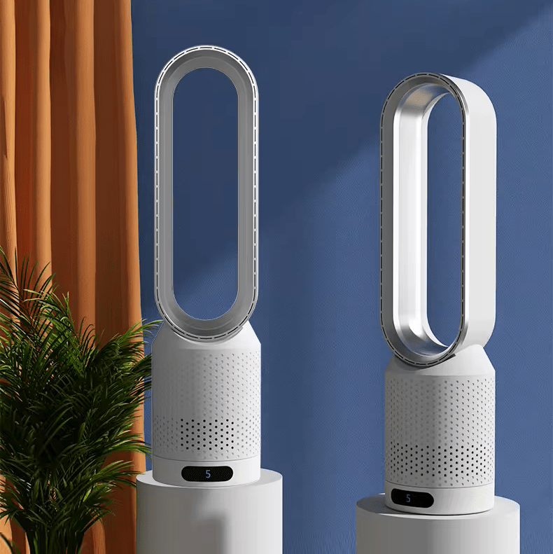 Bladeless Tower Fan with Air Purifier and 90° Oscillation