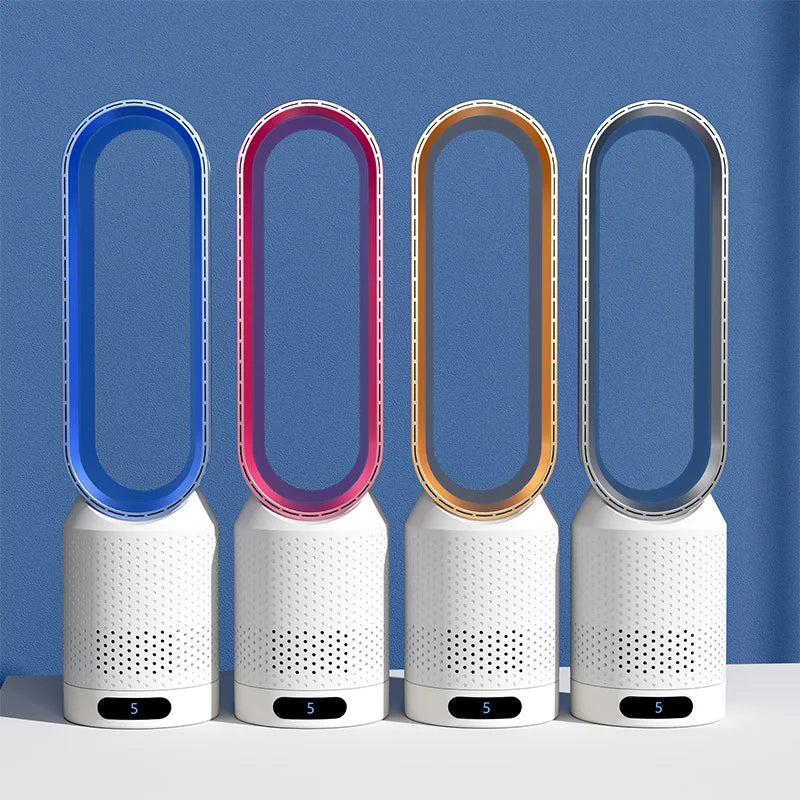 Bladeless Tower Fan with Air Purifier and UV Ionizer, 8 Speeds and 90° Oscillation