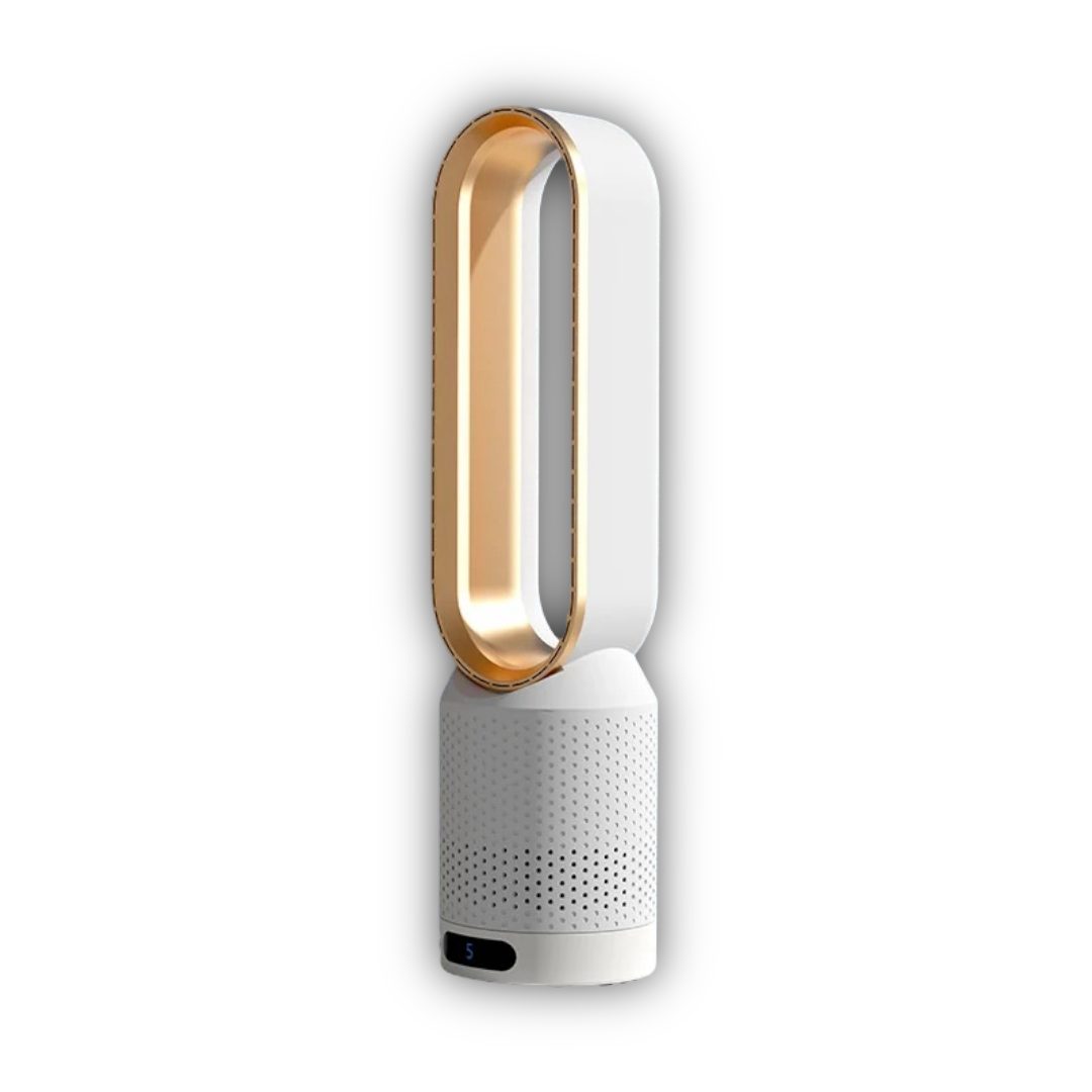 Bladeless Tower Fan with Air Purifier and UV Ionizer, 8 Speeds and 90° Oscillation