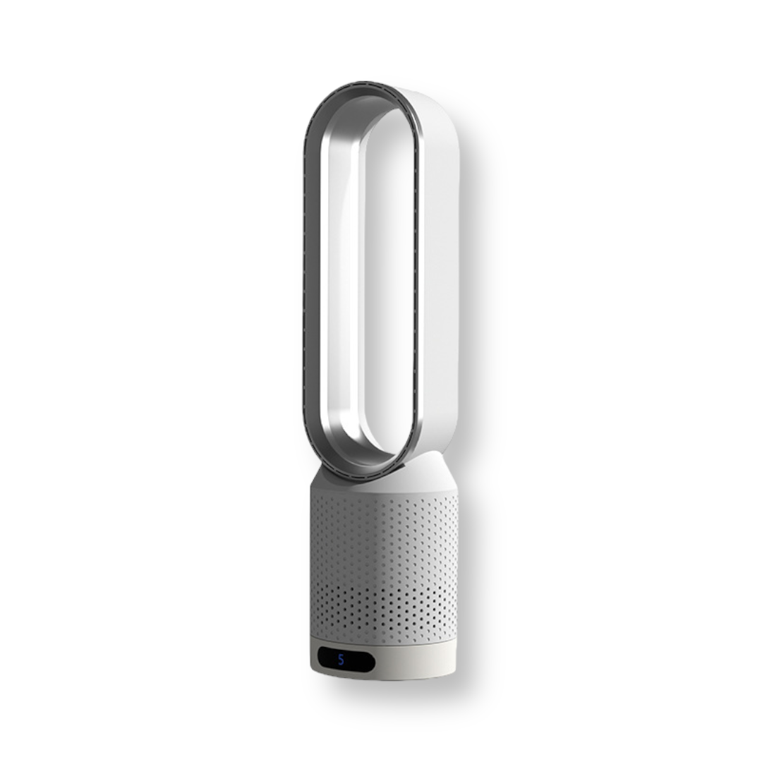 Bladeless Tower Fan with Air Purifier and UV Ionizer, 8 Speeds and 90° Oscillation