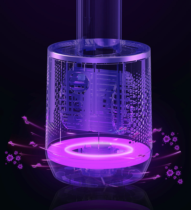 Bladeless Tower Fan with Air Purifier and UV Ionizer, 8 Speeds and 90° Oscillation