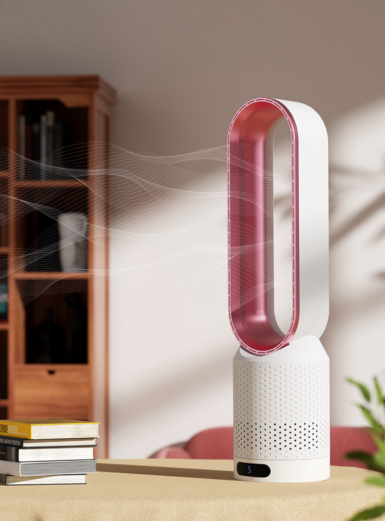 Bladeless Tower Fan with Air Purifier and UV Ionizer, 8 Speeds and 90° Oscillation