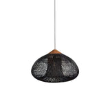Dark Wood & Black Rattan