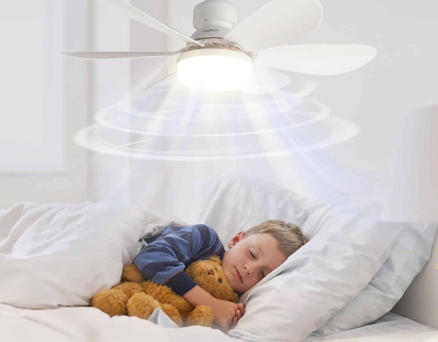 Ceiling Fan with LED Light and Remote Control Dimmable DC Motor