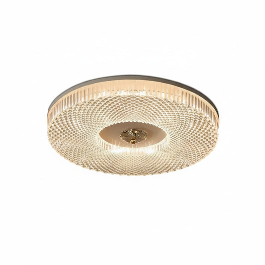 Ceiling Lamp Art Deco Style with Crystal-Effect Acrylic Diffuser and Round Design