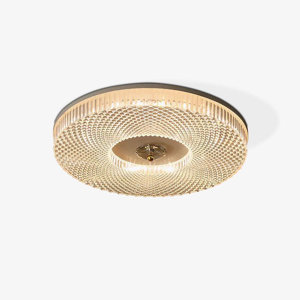 Ceiling Lamp Art Deco Style with Crystal-Effect Acrylic Diffuser and Round Design