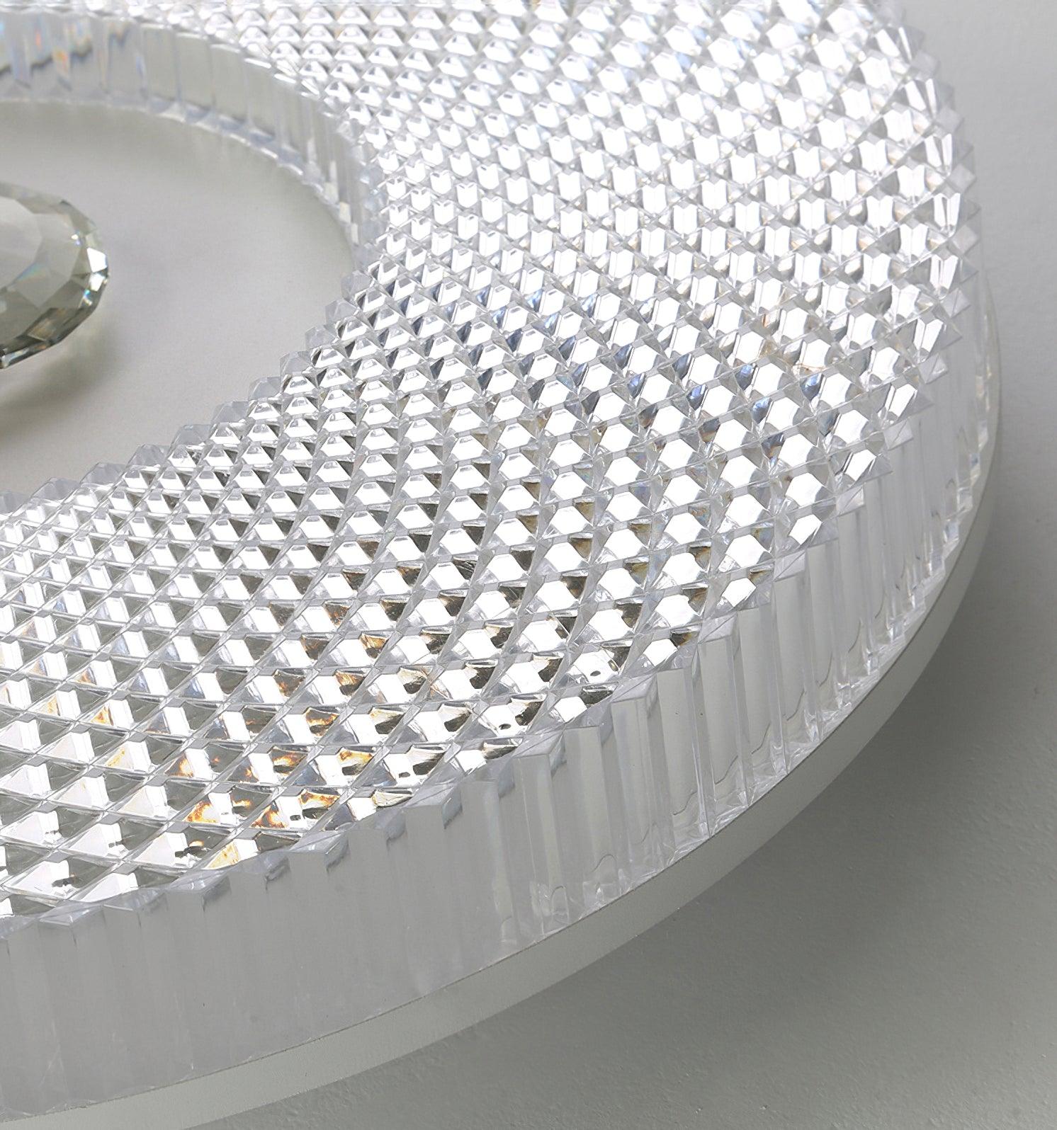 Ceiling Lamp Art Deco Style with Crystal-Effect Acrylic Diffuser and Round Design