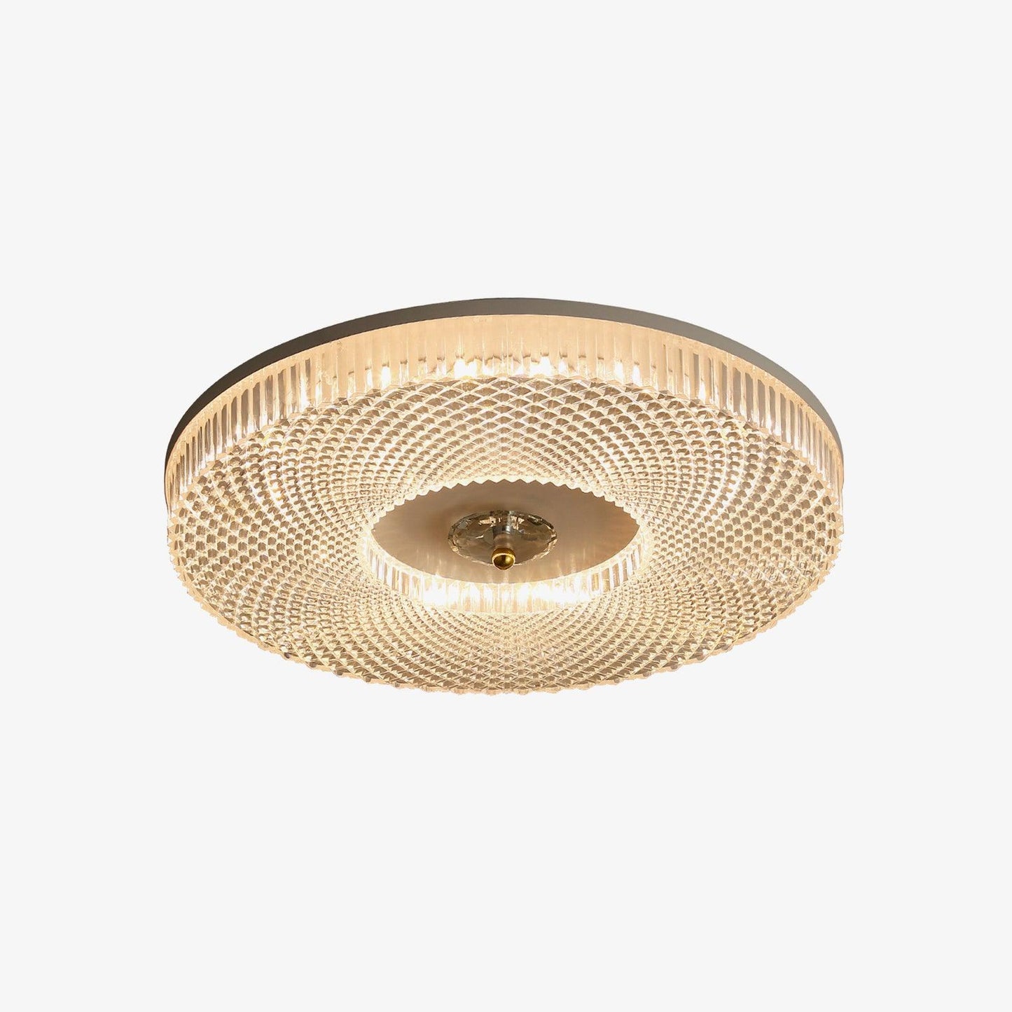 Ceiling Lamp Art Deco Style with Crystal-Effect Acrylic Diffuser and Round Design
