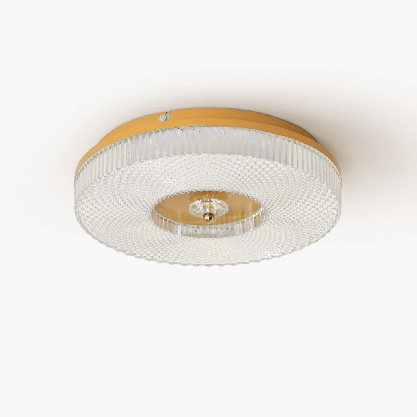 Ceiling Lamp Art Deco Style with Crystal-Effect Acrylic Diffuser and Round Design