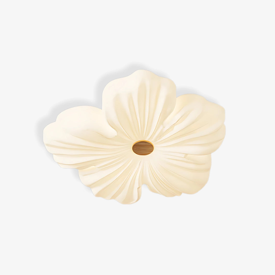Ceiling Lamp Bohemian Flower Shape with Integrated LED and Wood Detail