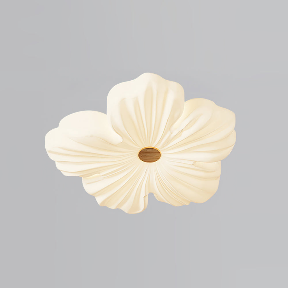 Ceiling Lamp Bohemian Flower Shape with Integrated LED and Wood Detail
