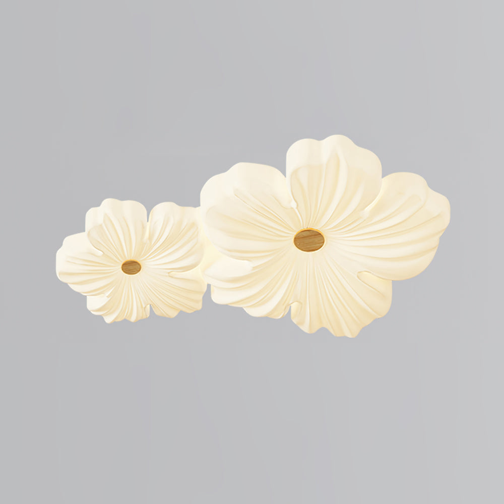 Ceiling Lamp Bohemian Flower Shape with Integrated LED and Wood Detail