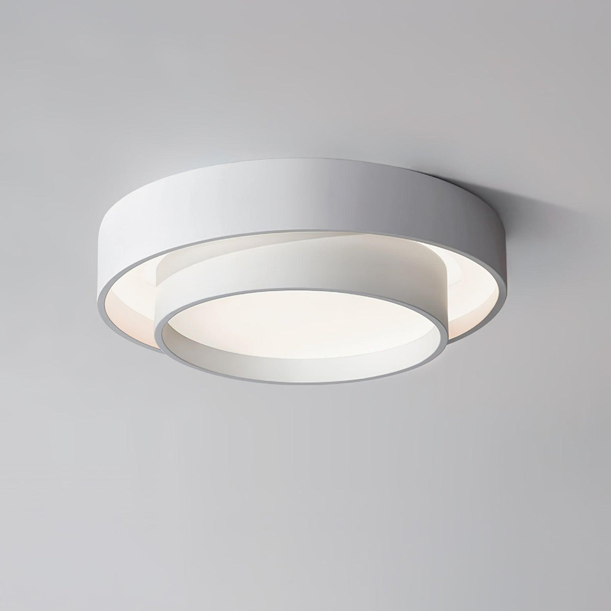 Ceiling Lamp Minimalist Double Ring LED with Remote Dimmer