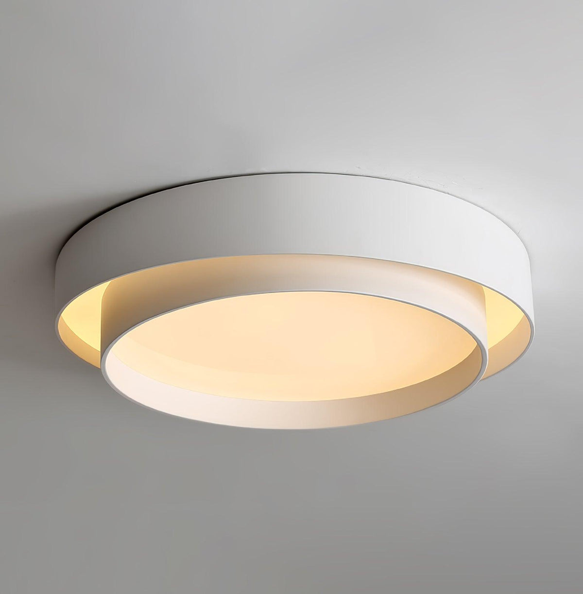 Ceiling Lamp Minimalist Double Ring LED with Remote Dimmer