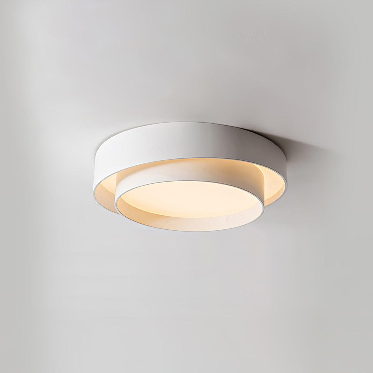Ceiling Lamp Minimalist Double Ring LED with Remote Dimmer