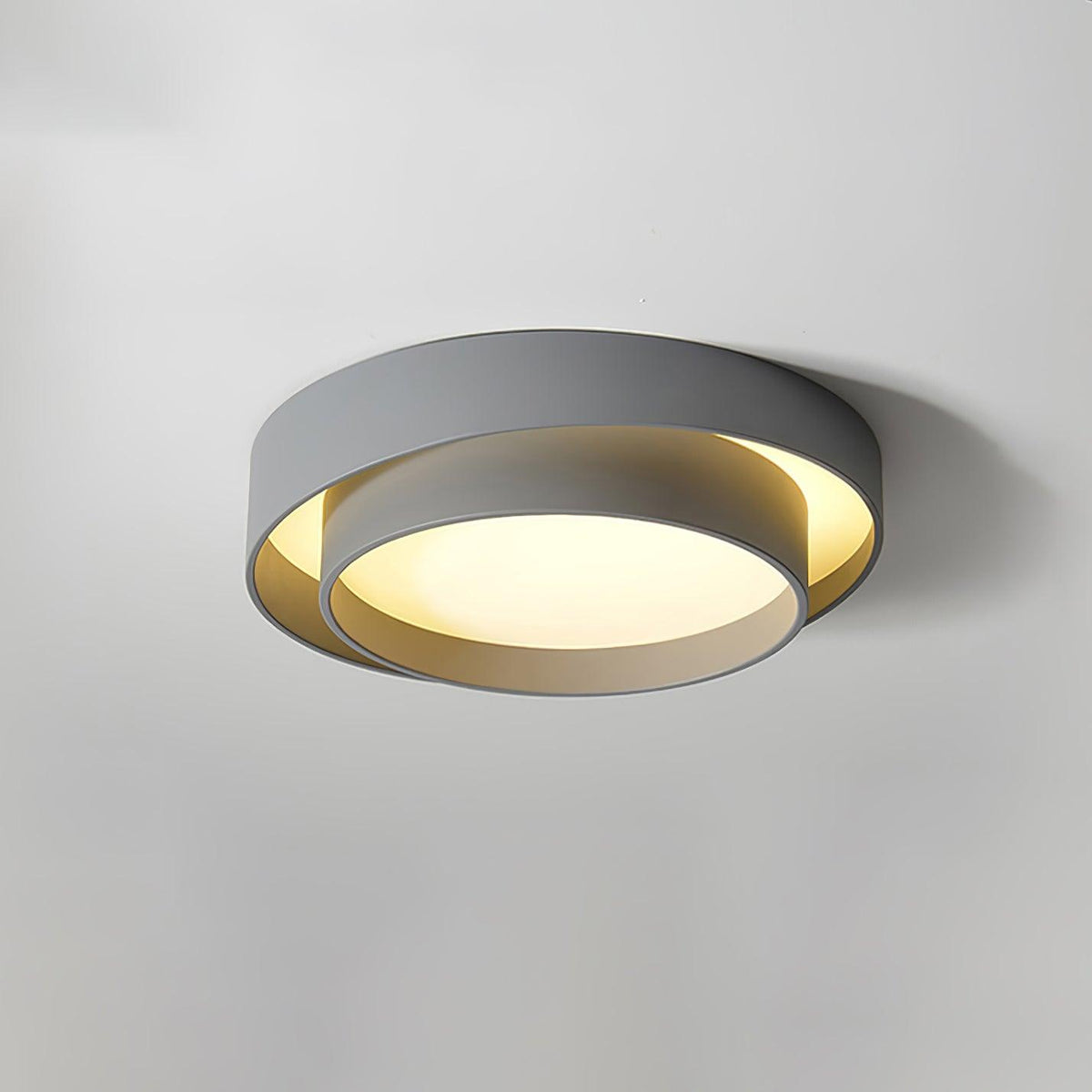 Ceiling Lamp Minimalist Double Ring LED with Remote Dimmer