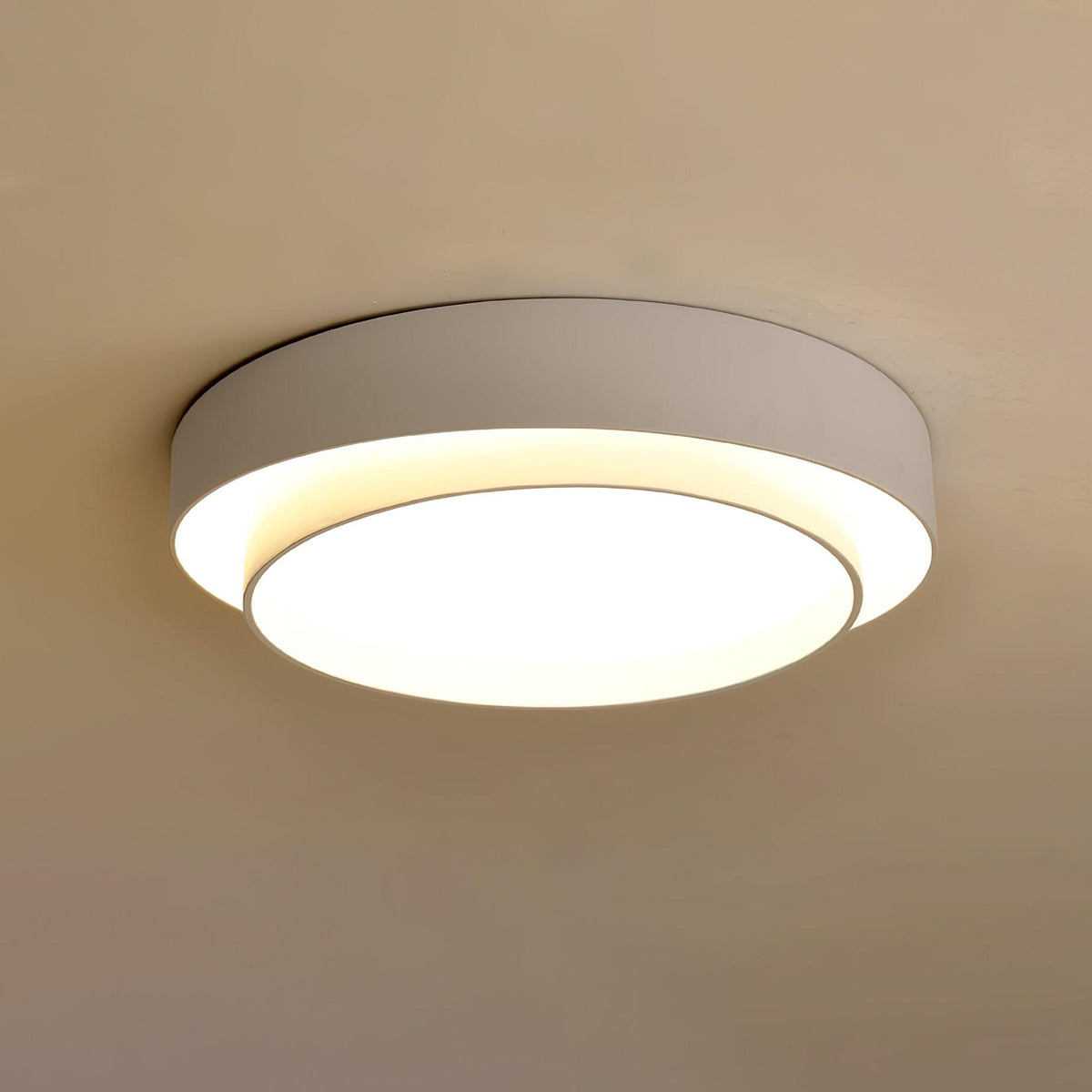 Ceiling Lamp Minimalist Double Ring LED with Remote Dimmer