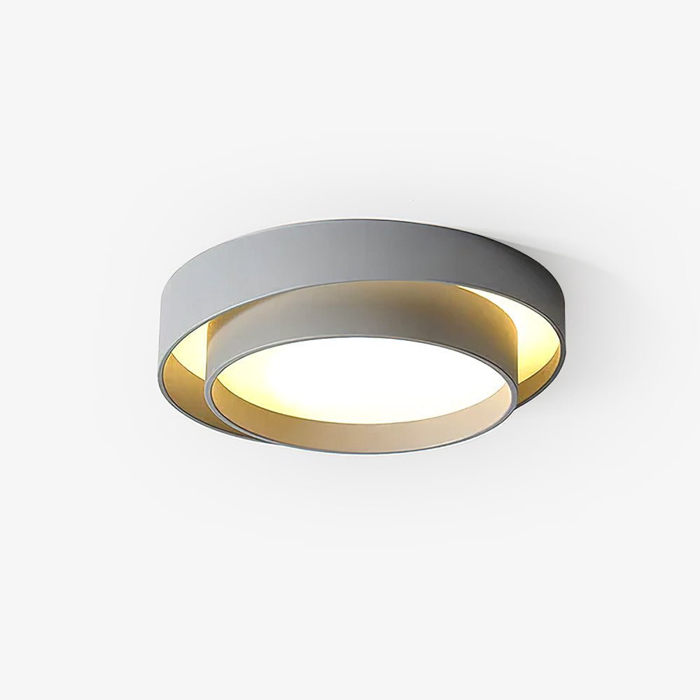 Ceiling Lamp Minimalist Double Ring LED with Remote Dimmer