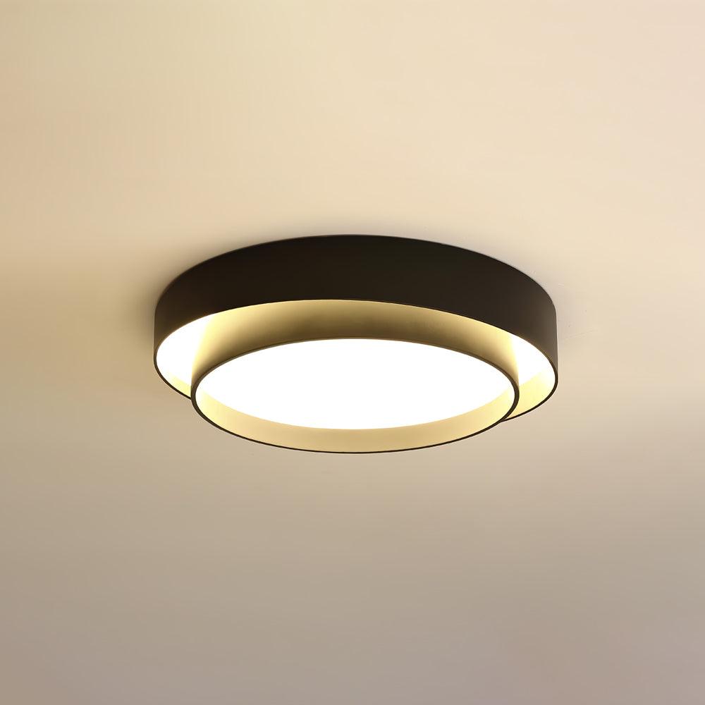 Ceiling Lamp Minimalist Double Ring LED with Remote Dimmer