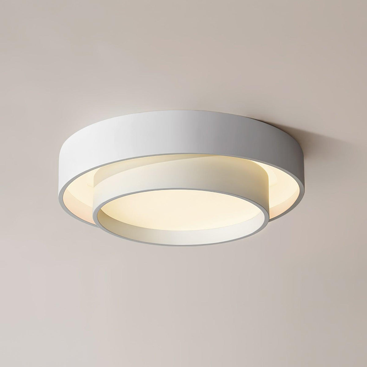 Ceiling Lamp Minimalist Double Ring LED with Remote Dimmer