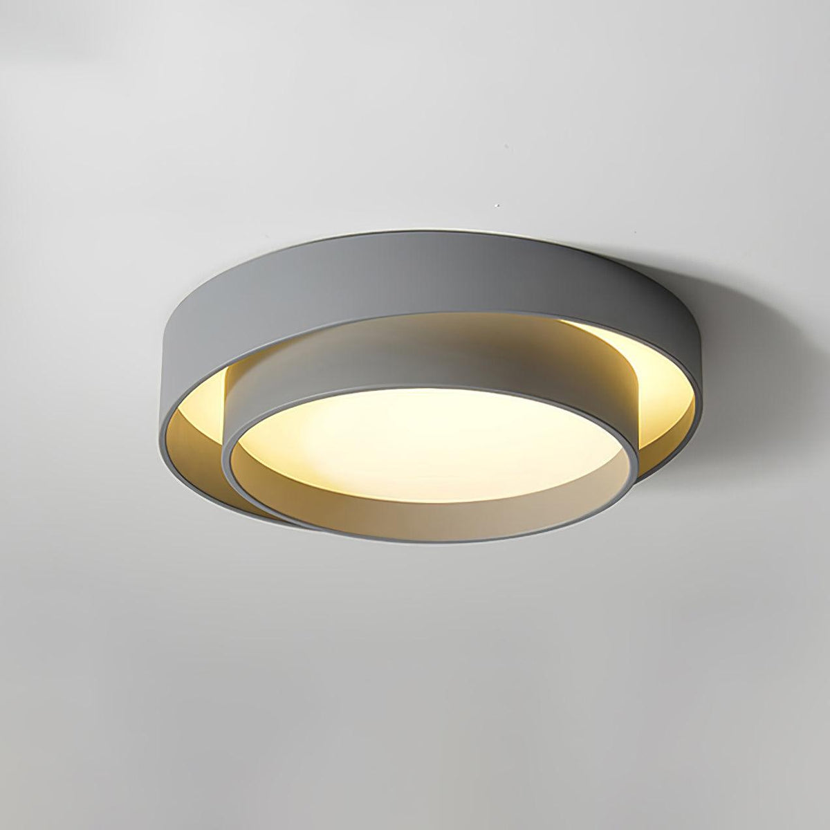 Ceiling Lamp Minimalist Double Ring LED with Remote Dimmer