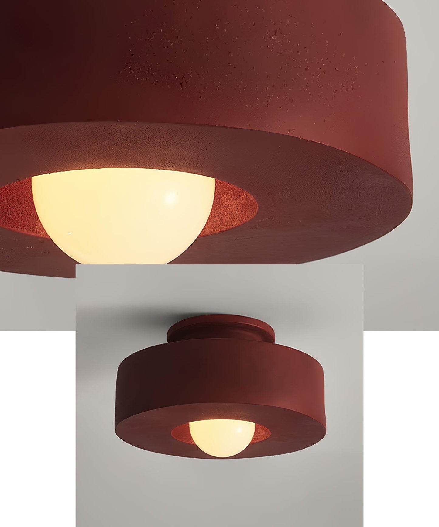 Ceiling Lamp Minimalist Round Drum Shape with Globe Bulb