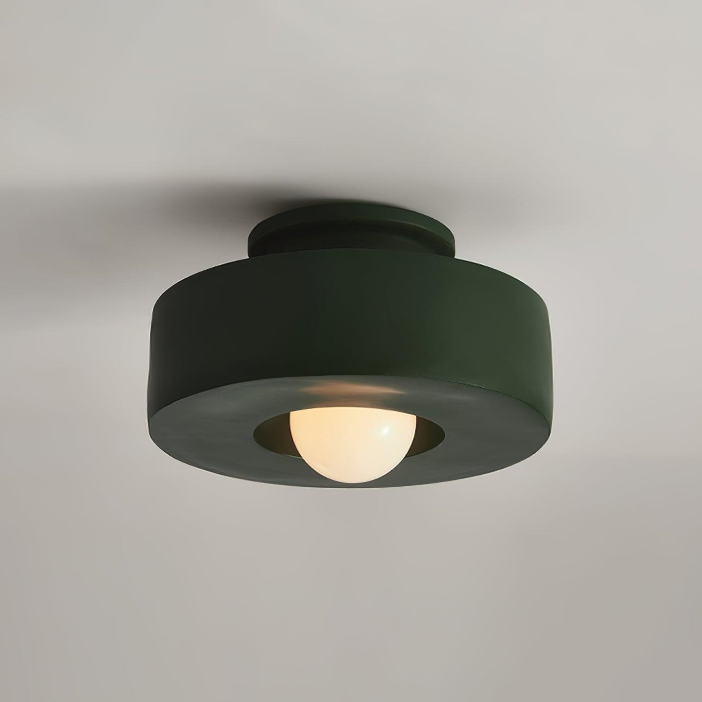Ceiling Lamp Minimalist Round Drum Shape with Globe Bulb
