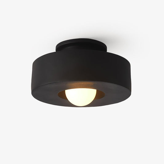 Ceiling Lamp Minimalist Round Drum Shape with Globe Bulb