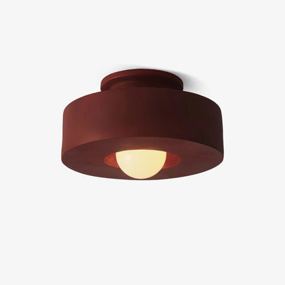 Ceiling Lamp Minimalist Round Drum Shape with Globe Bulb
