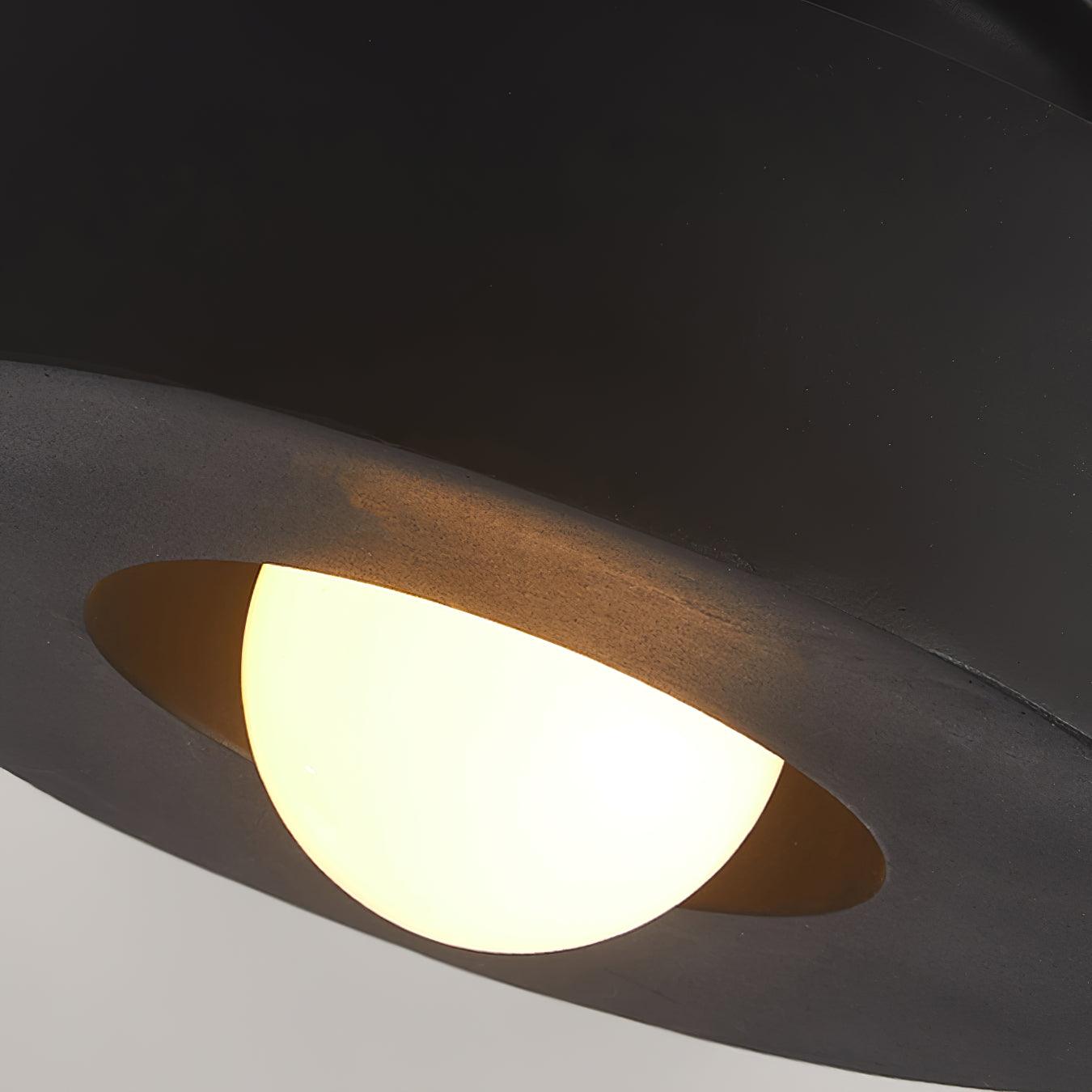 Ceiling Lamp Minimalist Round Drum Shape with Globe Bulb