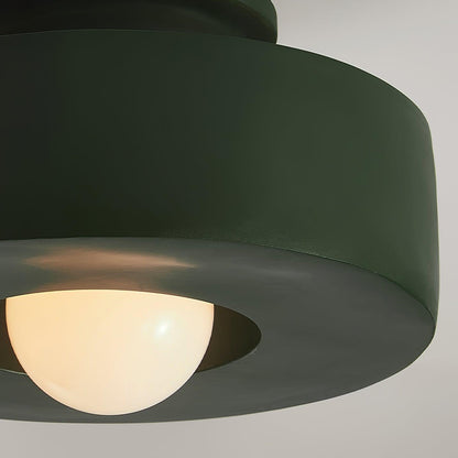 Ceiling Lamp Minimalist Round Drum Shape with Globe Bulb