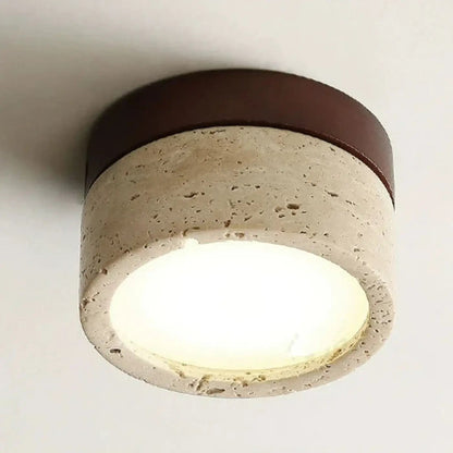 Ceiling Lamp Minimalist Round Stone Look with Integrated LED