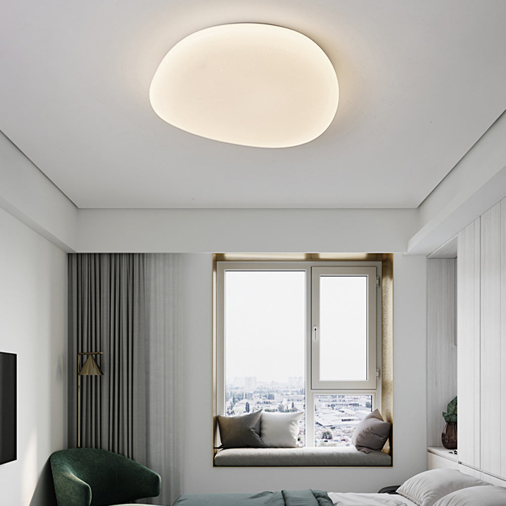 Ceiling Lamp Minimalist with Organic Pebble Shape and Dimmable LED