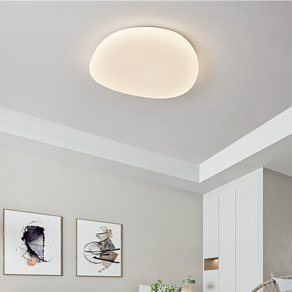Ceiling Lamp Minimalist with Organic Pebble Shape and Dimmable LED