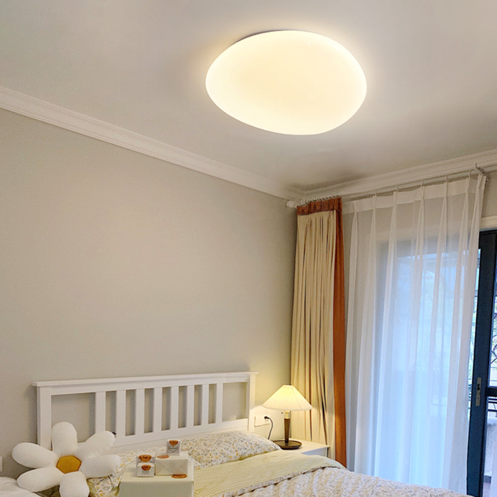 Ceiling Lamp Minimalist with Organic Pebble Shape and Dimmable LED