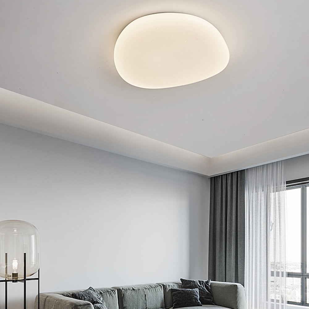 Ceiling Lamp Minimalist with Organic Pebble Shape and Dimmable LED
