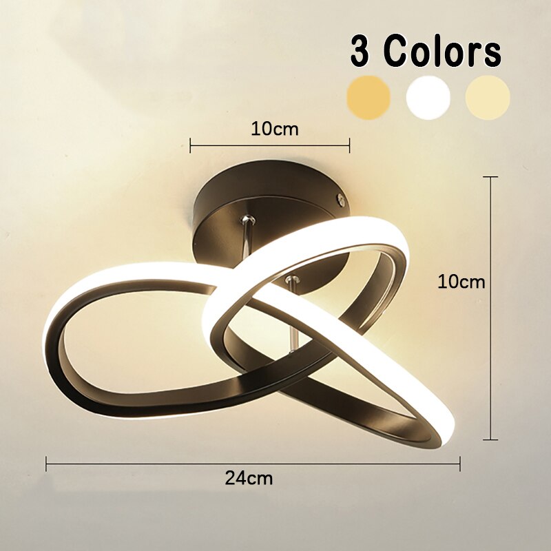 Ceiling Lamp Modern LED Flush Mount with Interlocking Ring Design
