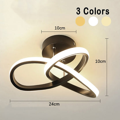 Ceiling Lamp Modern LED Flush Mount with Interlocking Ring Design